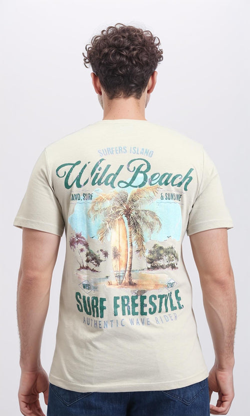 O203197 - Vintage Surf Graphic T-Shirt – Beige