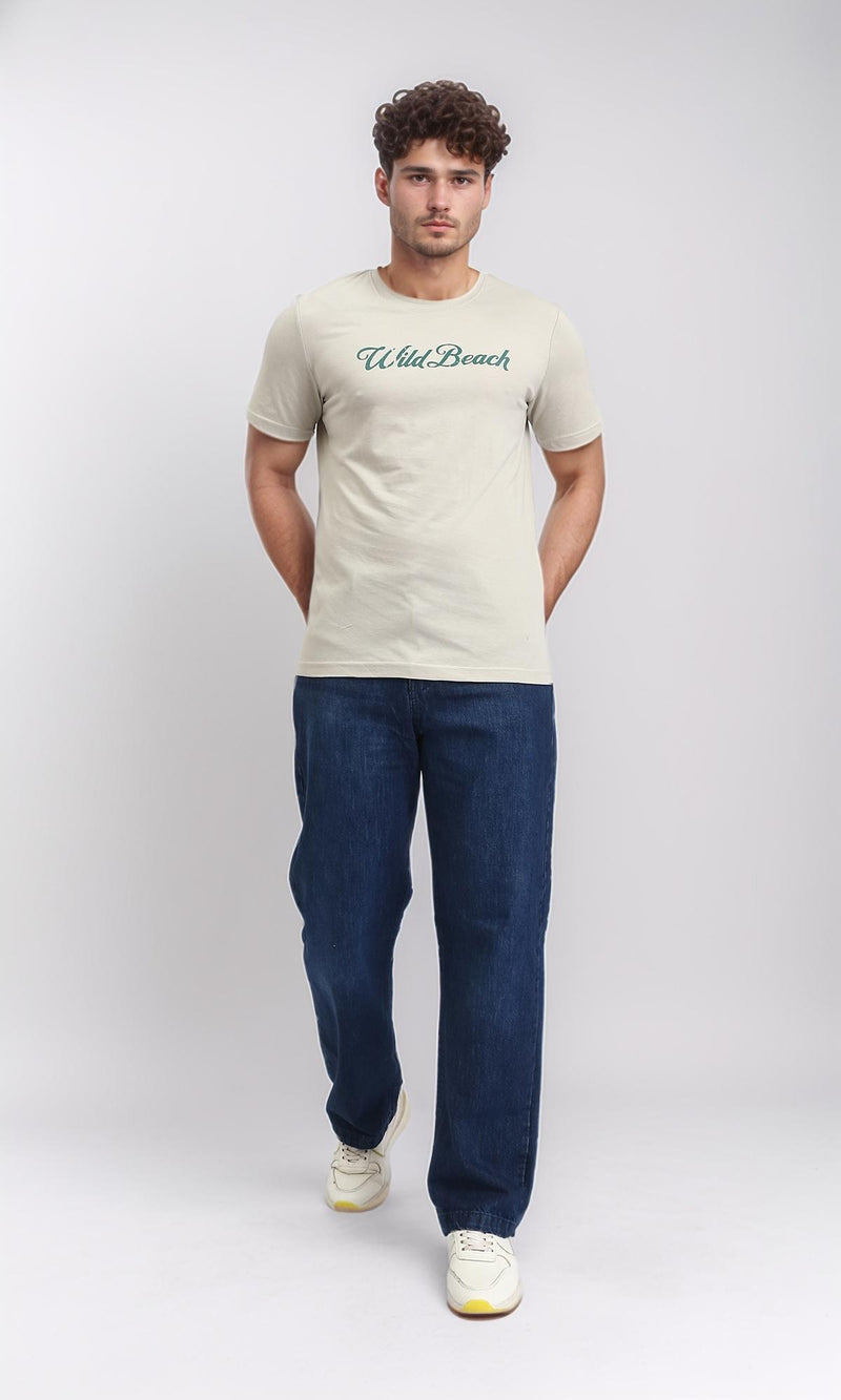 O203197 - Vintage Surf Graphic T-Shirt – Beige