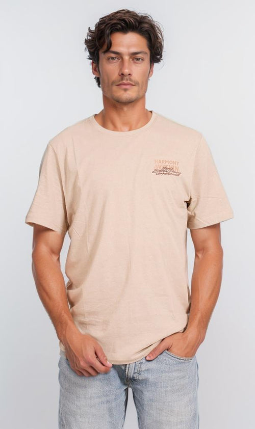 O203204 - Harmony Within Typography T-Shirt – Beige