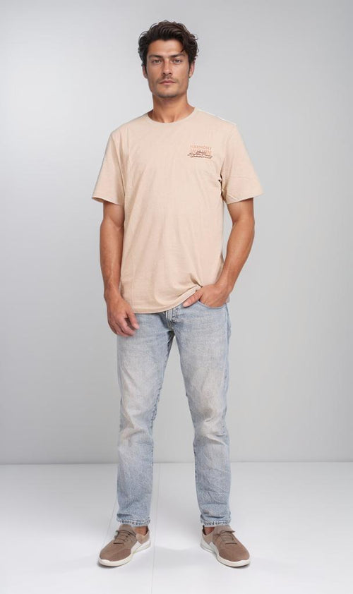 O203204 - Harmony Within Typography T-Shirt – Beige