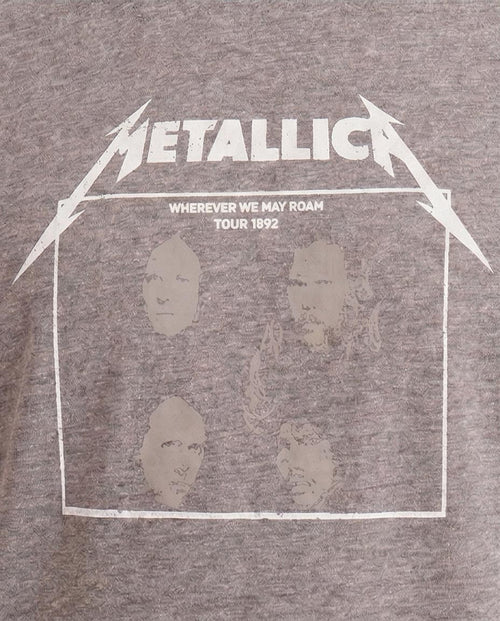تيشيرت جرافيك رافين × ميتاليكا "Wherever We May Roam" - رمادي فحمي عتيق - O203205