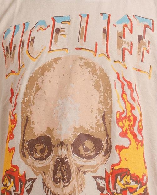 Ravin x Colcci: تيشرت "Wild Road" الجرافيك بقصّة كبيرة - بيج - O203207