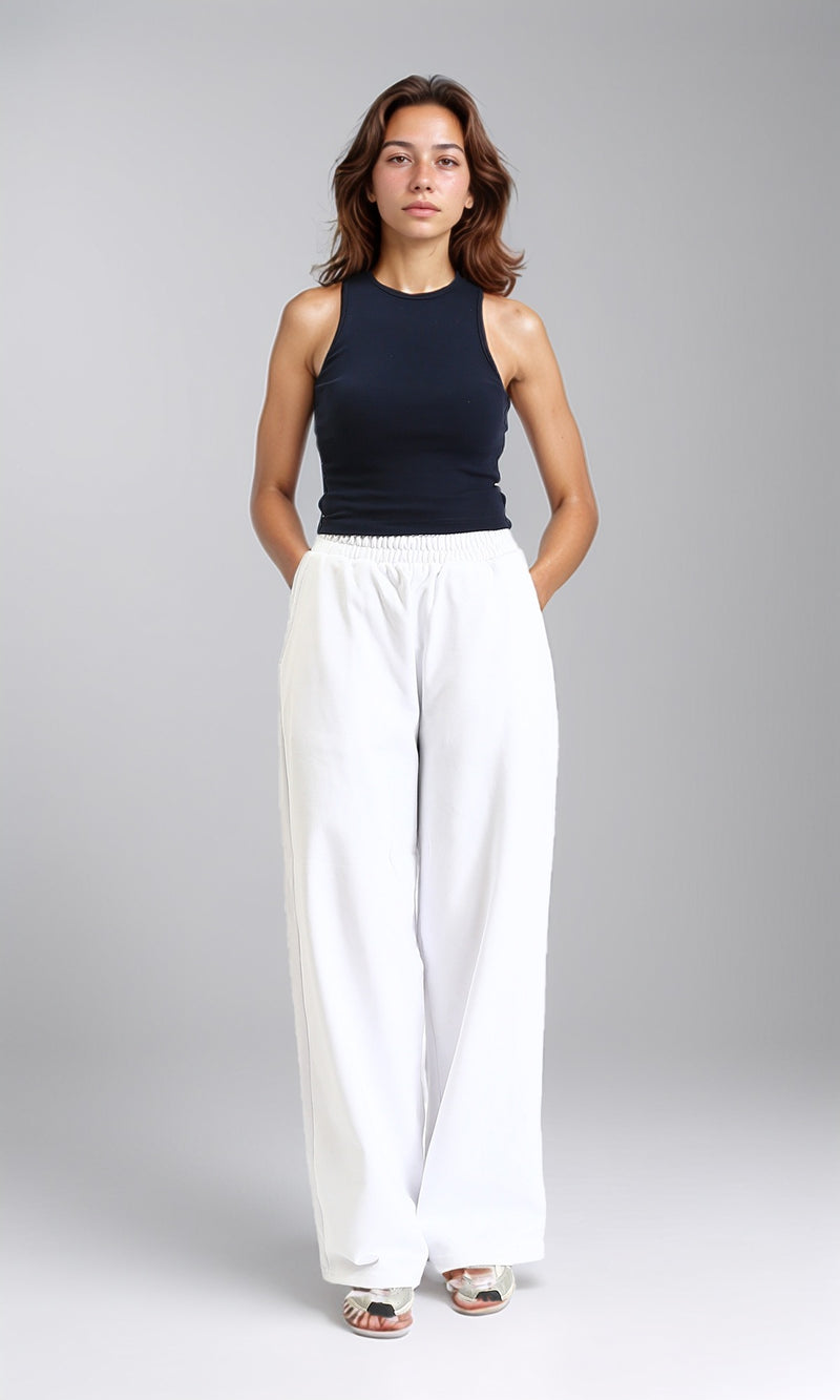 O203217 - Slip On Solid Feminine Racer Top - Navy Blue