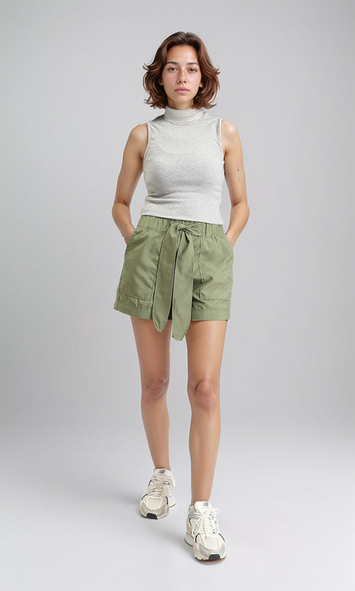 O203219 - Slip On Solid Feminine Tank Top - Light Heather Grey