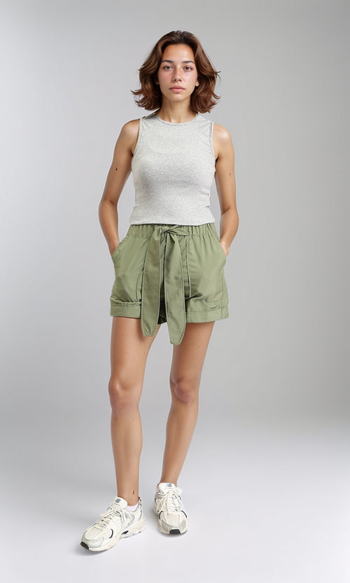 O203219 - Slip On Solid Feminine Tank Top - Light Heather Grey