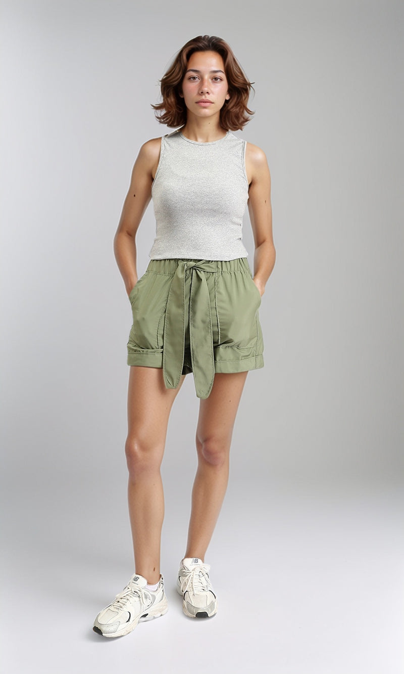 O203219 - Slip On Solid Feminine Tank Top - Light Heather Grey