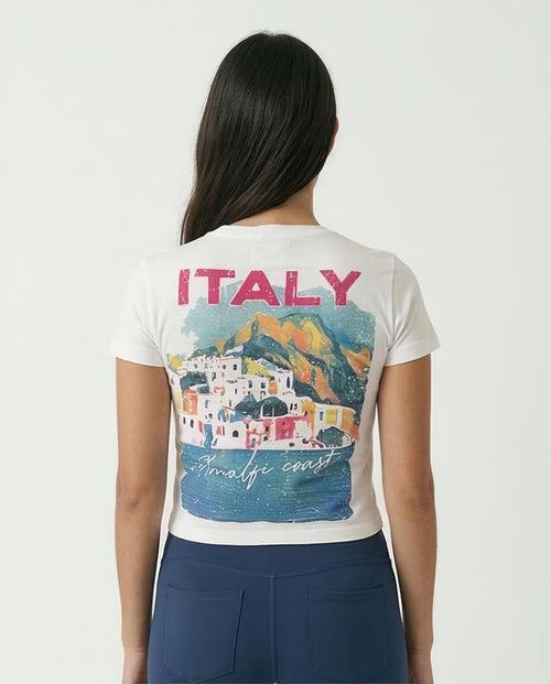Ravin T-Shirt - 'ITALY' & Amalfi Coast Print - O203226