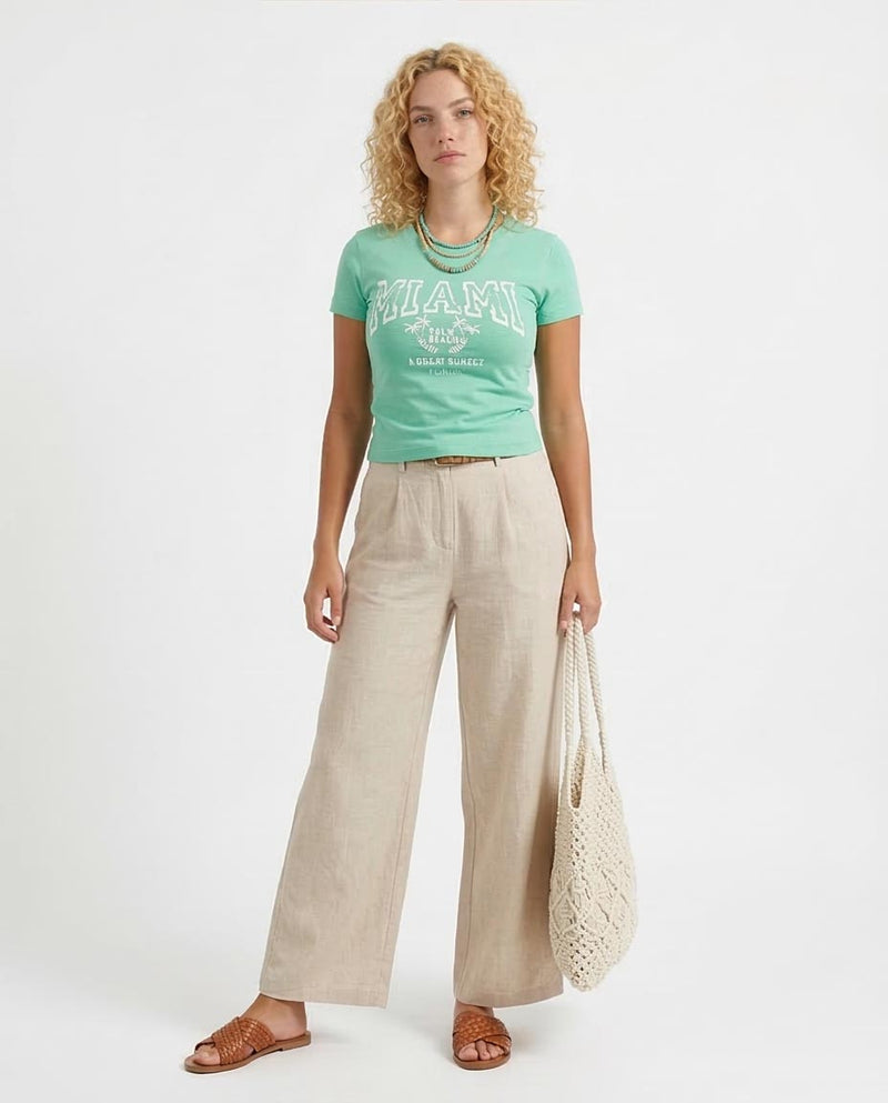 Ravin Women's Miami Graphic Slim-Fit Tee – Mint Green - O203227