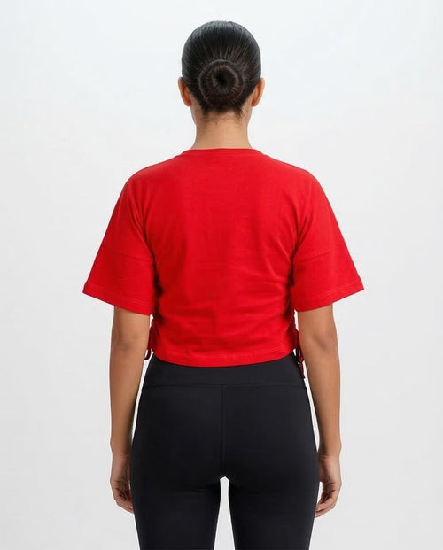 Ravin Women's Detroit Graphic Side-Cinch Cropped T-Shirt – Red - O203228