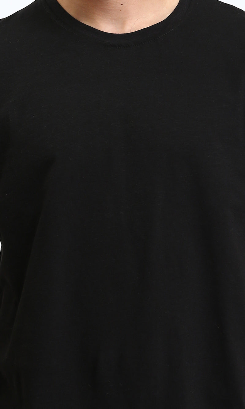 O203244 - Crew Neck Solid Basic Tee - Black