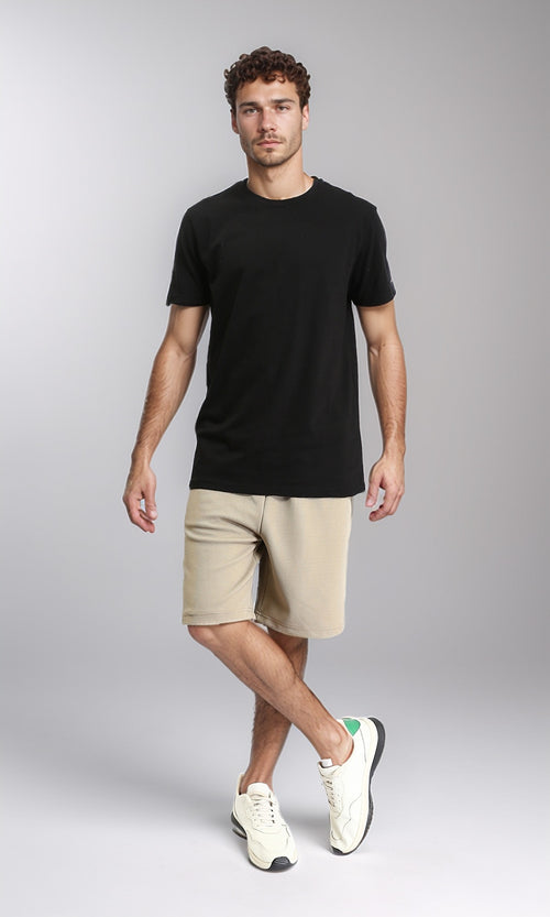 O203244 - Crew Neck Solid Basic Tee - Black
