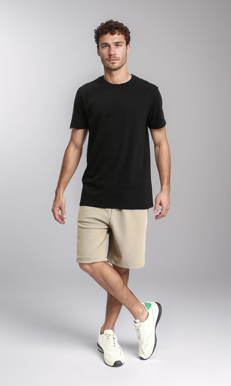 O203244 - Crew Neck Solid Basic Tee - Black