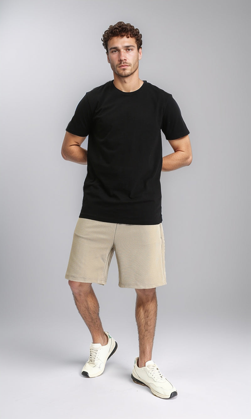 O203244 - Crew Neck Solid Basic Tee - Black