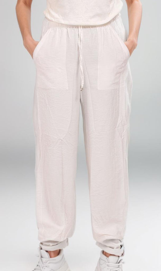 o203247-LOOSE-FIT PALAZZO PANTS - WHITE