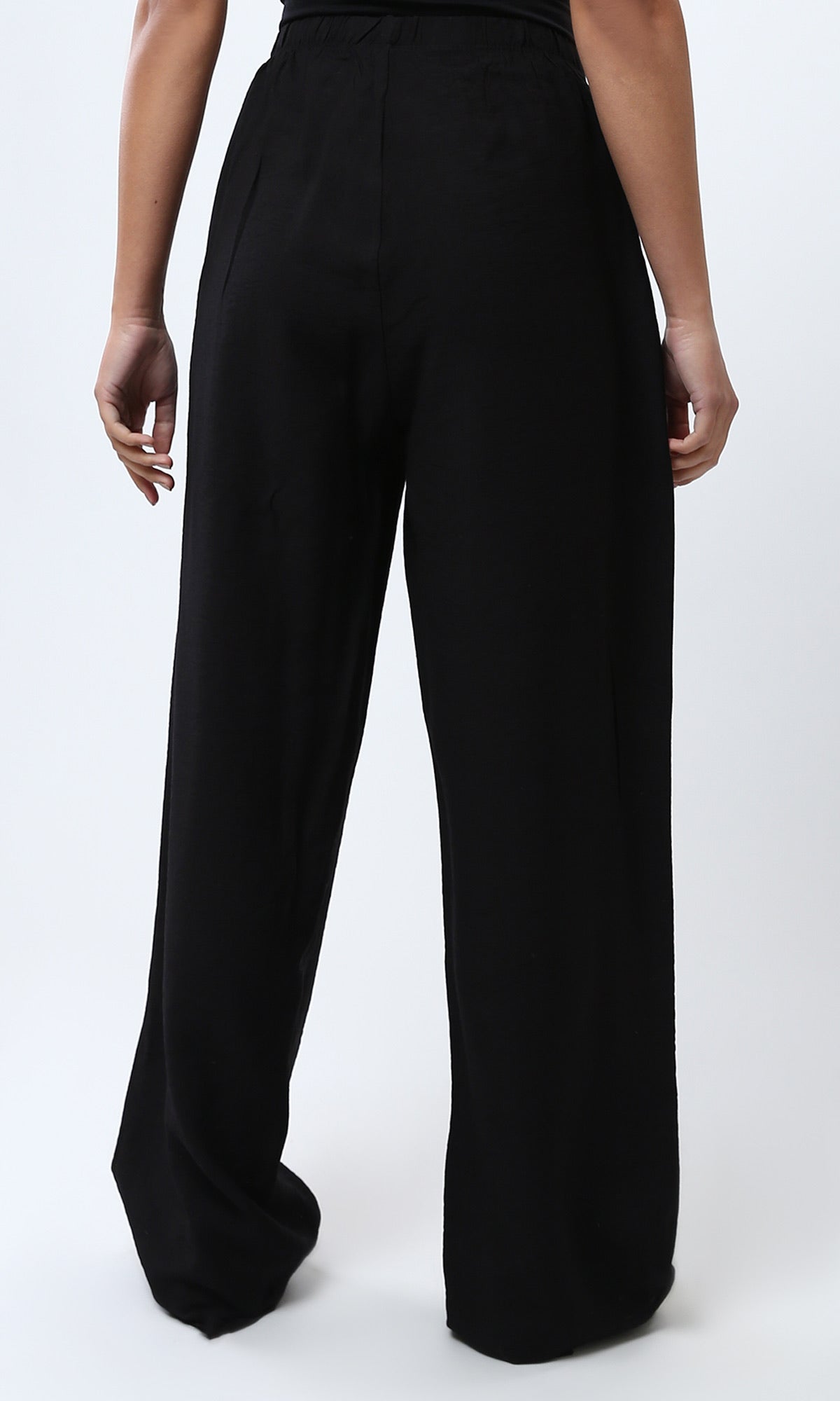 Black Wide-Leg Drawstring Utility Trousers - O203248