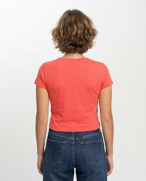 Ravin Women's Lake Michigan Graphic Cropped T-Shirt - Coral - O203256