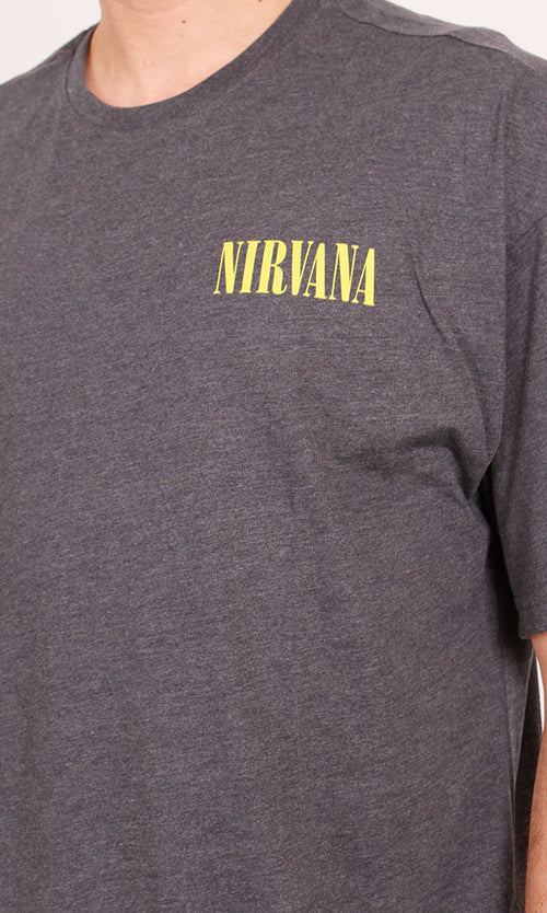 O203263 - Nirvana Nevermind Band Graphic T-Shirt – Charcoal Grey