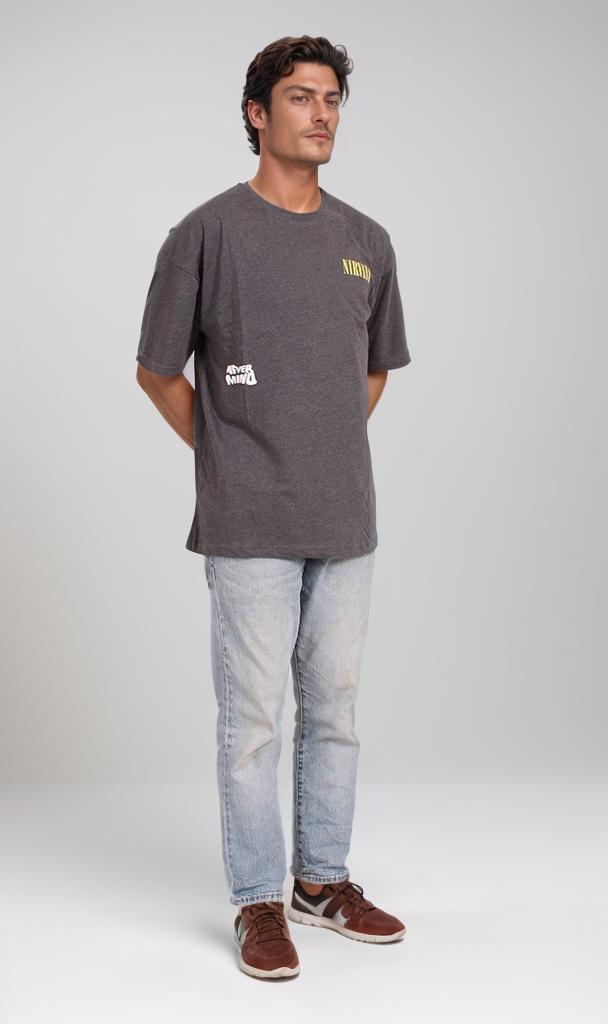 O203263 - Nirvana Nevermind Band Graphic T-Shirt – Charcoal Grey