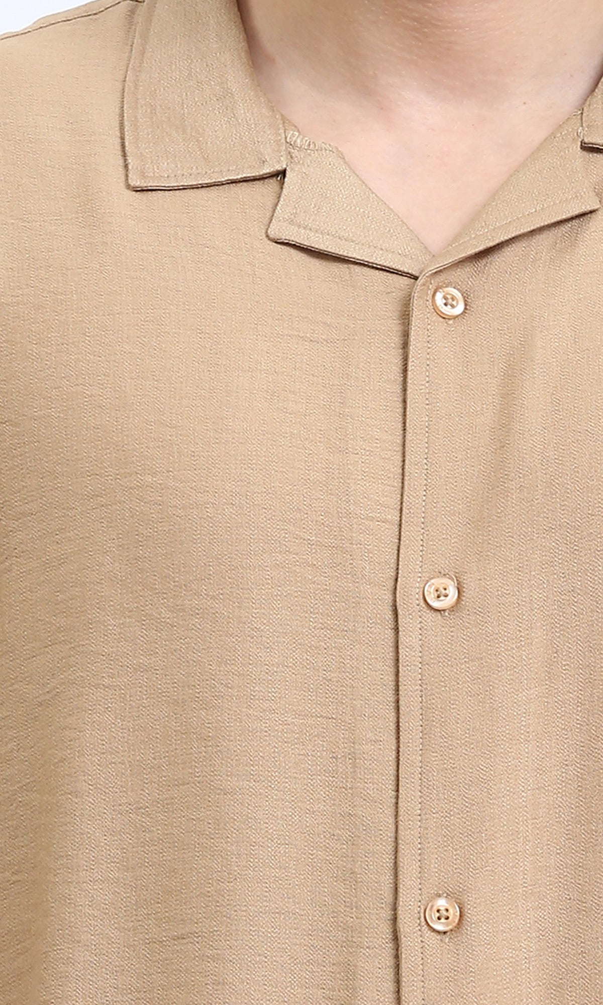 O203319 - Buttons Down Short Sleeves Shirt - Camel