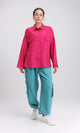 O203326 - Long Sleeves Shirt with Front Pockets - Fuchsia