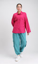 O203326 - Long Sleeves Shirt with Front Pockets - Fuchsia