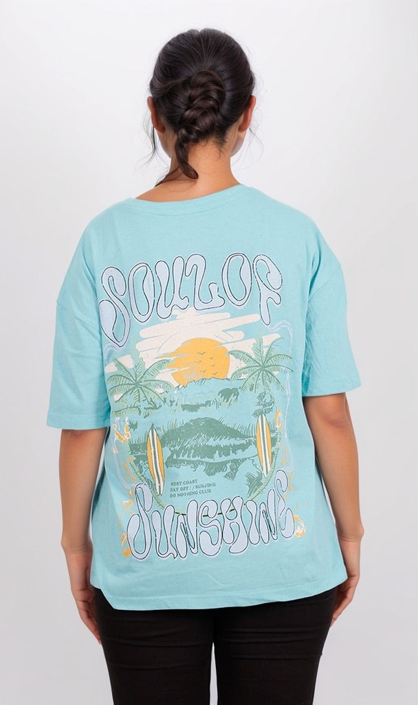 o203328 - Soul of Sunshine Oversized Tee - Coastal Charm