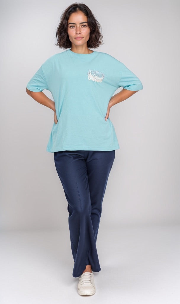 o203328 - Soul of Sunshine Oversized Tee - Coastal Charm