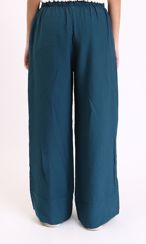 O203490 - Solid Wide Leg Comfy Pants - Teal