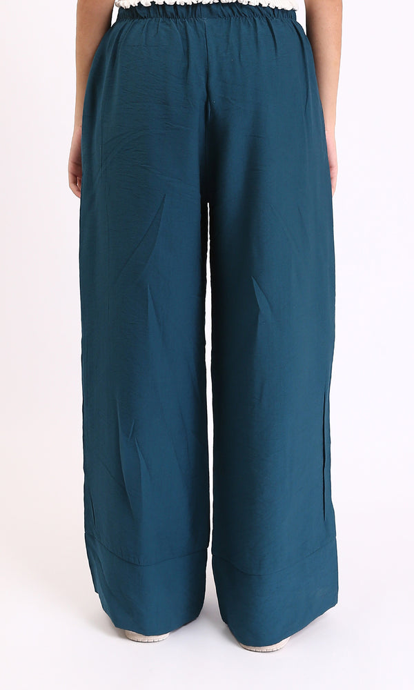 O203490 - Solid Wide Leg Comfy Pants - Teal