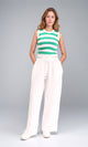 O203491 - Solid Wide Leg Comfy Pants - Off-White