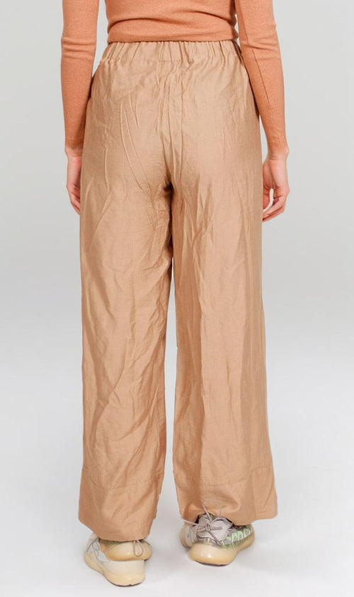 O203492-O203492 - Wide-Leg Textured Pants - Beige