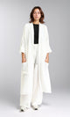 O203497 - Textured Slip On Long Cardigan - Off-White