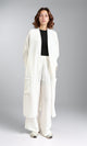 O203497 - Textured Slip On Long Cardigan - Off-White