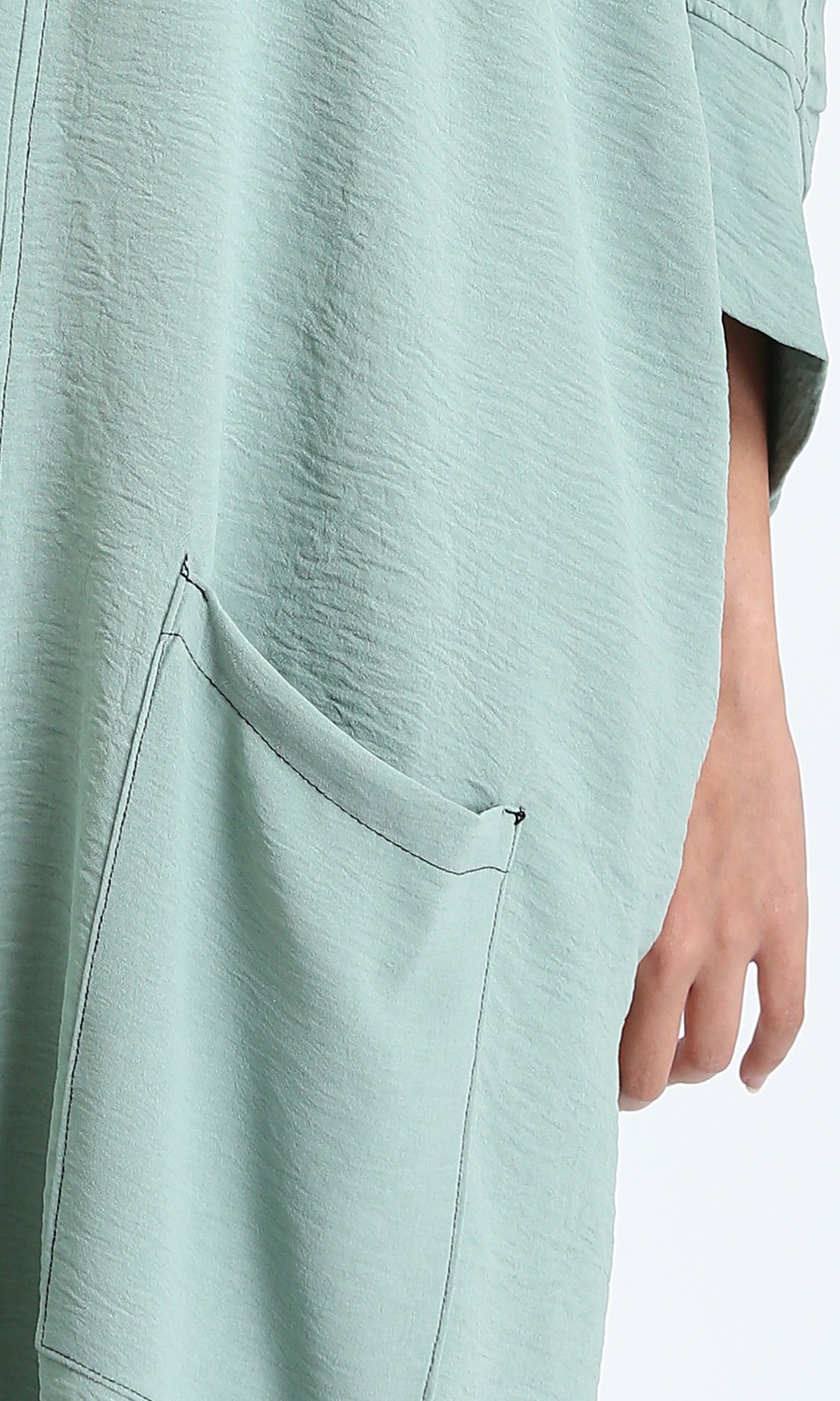 O203499 - Textured Slip On Long Cardigan - Dark Mint
