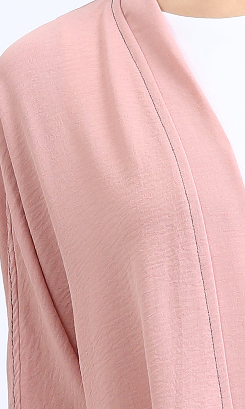 O203500 - Open Neckline Cardigan with Pocket - Light Dusty Rose
