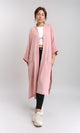 O203500 - Open Neckline Cardigan with Pocket - Light Dusty Rose