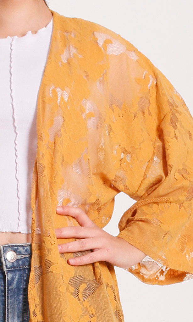 Amber Lace Maxi Duster Cardigan