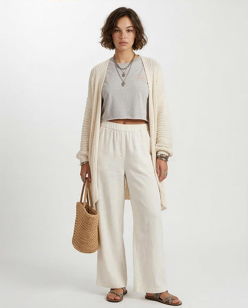 RAVIN Women’s Cropped "Waterfall Punch" Graphic T-Shirt - Grey Marle - O203512