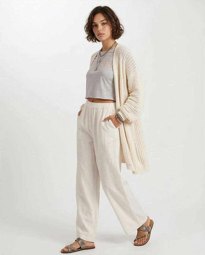 RAVIN Women’s Cropped "Waterfall Punch" Graphic T-Shirt - Grey Marle - O203512