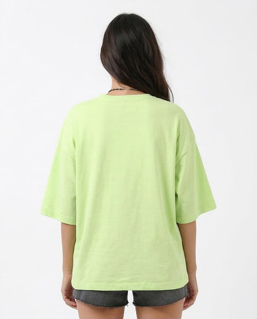 Ravin Oversized "Magical Heart" Graphic Tee in Lime Green - O203515