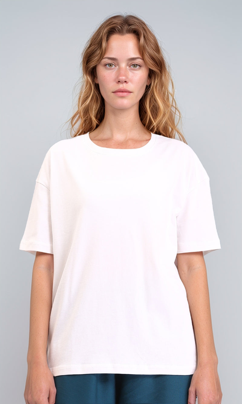 O203516 - Crew Neck Solid Basic Tee - White
