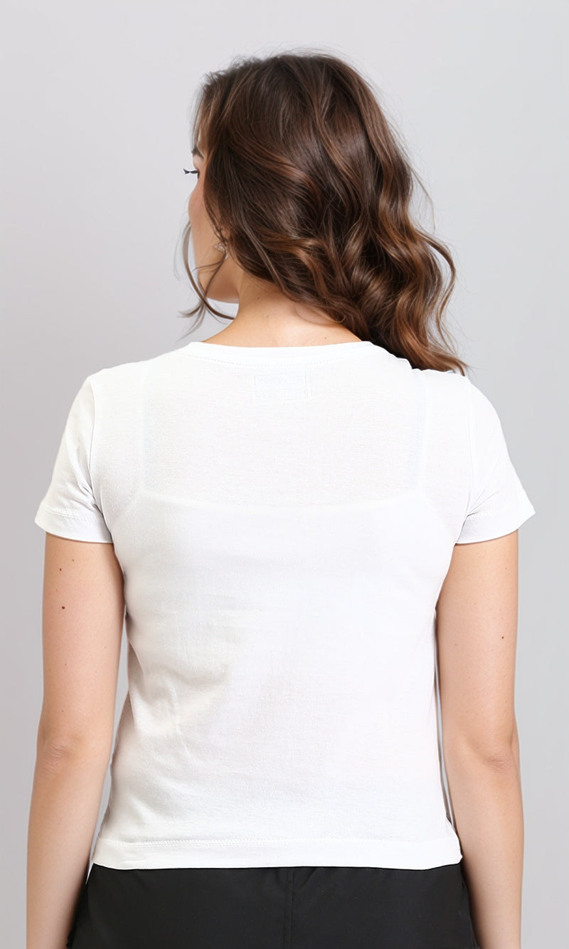 O203518 - Crew Neck Short Sleeves Basic Tee - White