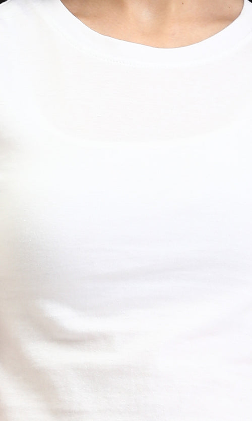 O203518 - Crew Neck Short Sleeves Basic Tee - White