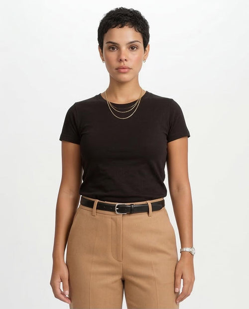 Women's Essentials: The Perfect Fit Crewneck Baby Tee - Black