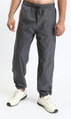 O204255 - Solid Slip On Casual Pants with Hem - Medium Grey