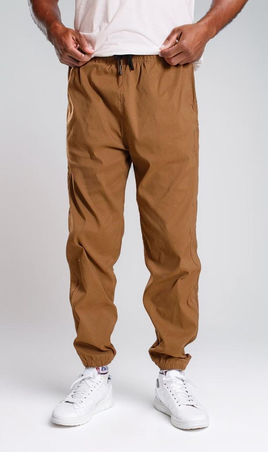 o204257-CASUAL DRAWSTRING TROUSERS - TAN