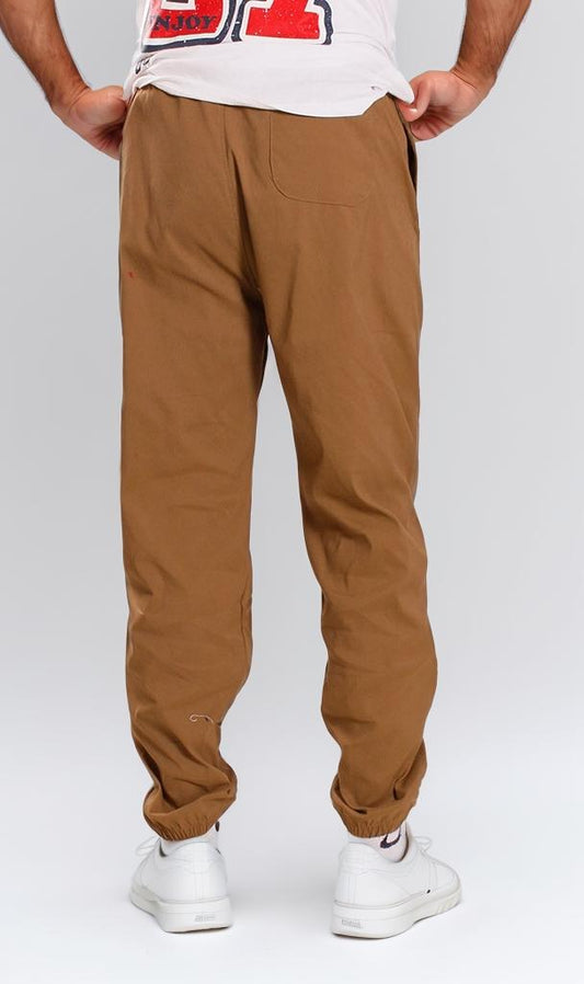 o204257-CASUAL DRAWSTRING TROUSERS - TAN