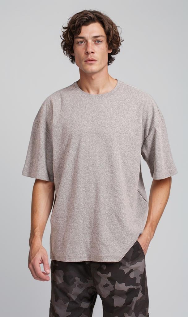Ribbed Oversized T-Shirt - Grey
