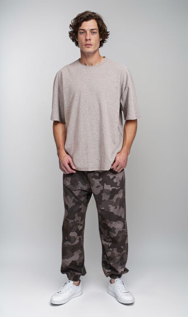 O204263 - Ribbed Oversized T-Shirt - Grey