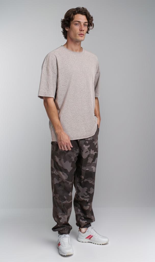 O204263 - Ribbed Oversized T-Shirt - Grey